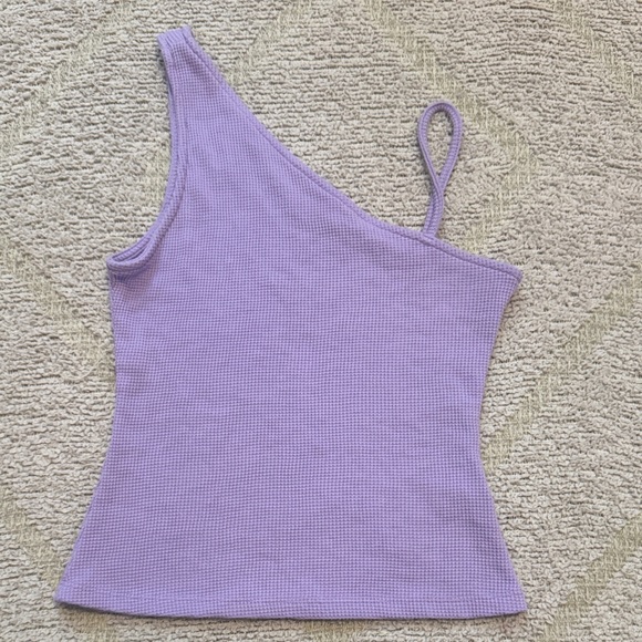 Promesa Tops - Promesa Lilac One-Shoulder Waffle Knit Top – Size Small